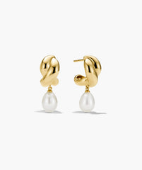 Brioche Pearl Drop Earring-Sterling Silver / Pearl