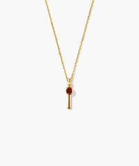 Puzzle Pendant Necklace-Garnet