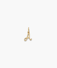 Cursive Letter Charm-10k Yellow Gold / X
