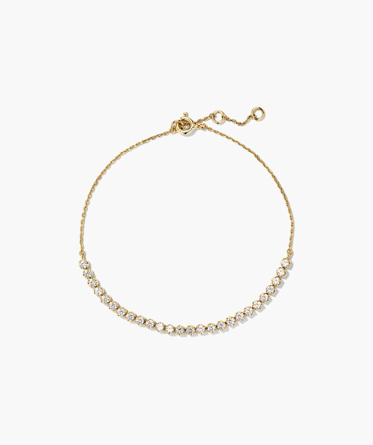 Lab Grown Sapphire Half Tennis Bracelet-18k Gold Vermeil / Lab Grown Sapphire / 6-7 inches