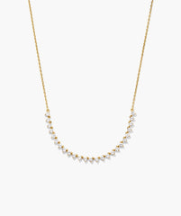 Lab Grown Sapphire Half Tennis Necklace-18k Gold Vermeil / Lab Grown Sapphire / 15-17 inches