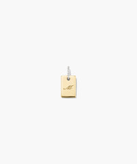 Tag PavÃ© Diamond Engravable Charm-14k Yellow Gold / Natural Diamond