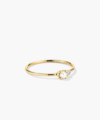 Beverly Ring-14k Yellow Gold / Natural Diamond, Pearl / 4