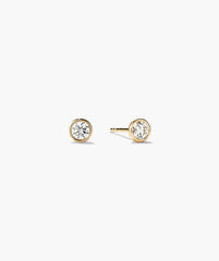 Bezel Round Lab Grown Diamond Studs 0.5 ct-14k Yellow Gold / Lab Grown Diamond