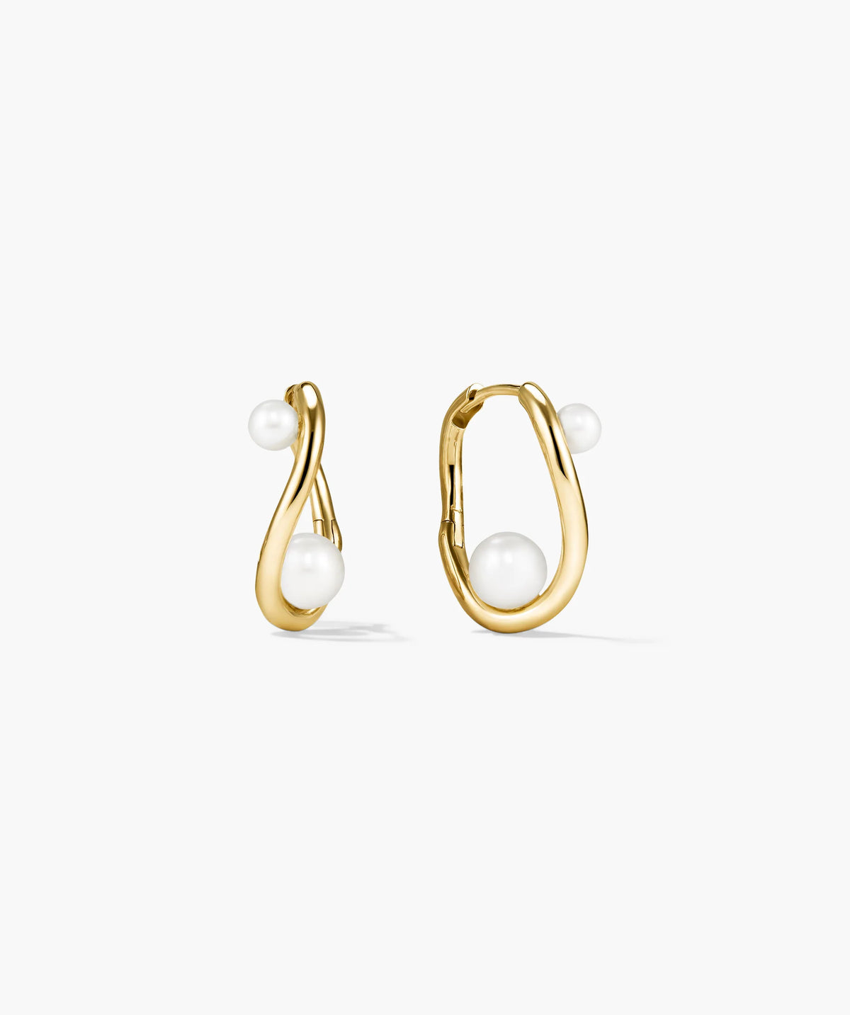 DÃ´me Figure Pearl Hoops-18k Gold Vermeil / Pearl