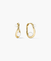 DÃ´me Figure Pearl Hoops-18k Gold Vermeil / Pearl