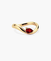DÃ´me Figure Balance Ring-18k Gold Vermeil / Lab Grown White Sapphire / 8