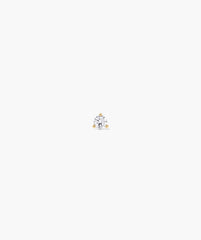 Piercing Studio - Single Round Diamond Flat Back Stud-14k Yellow Gold / Natural Diamond
