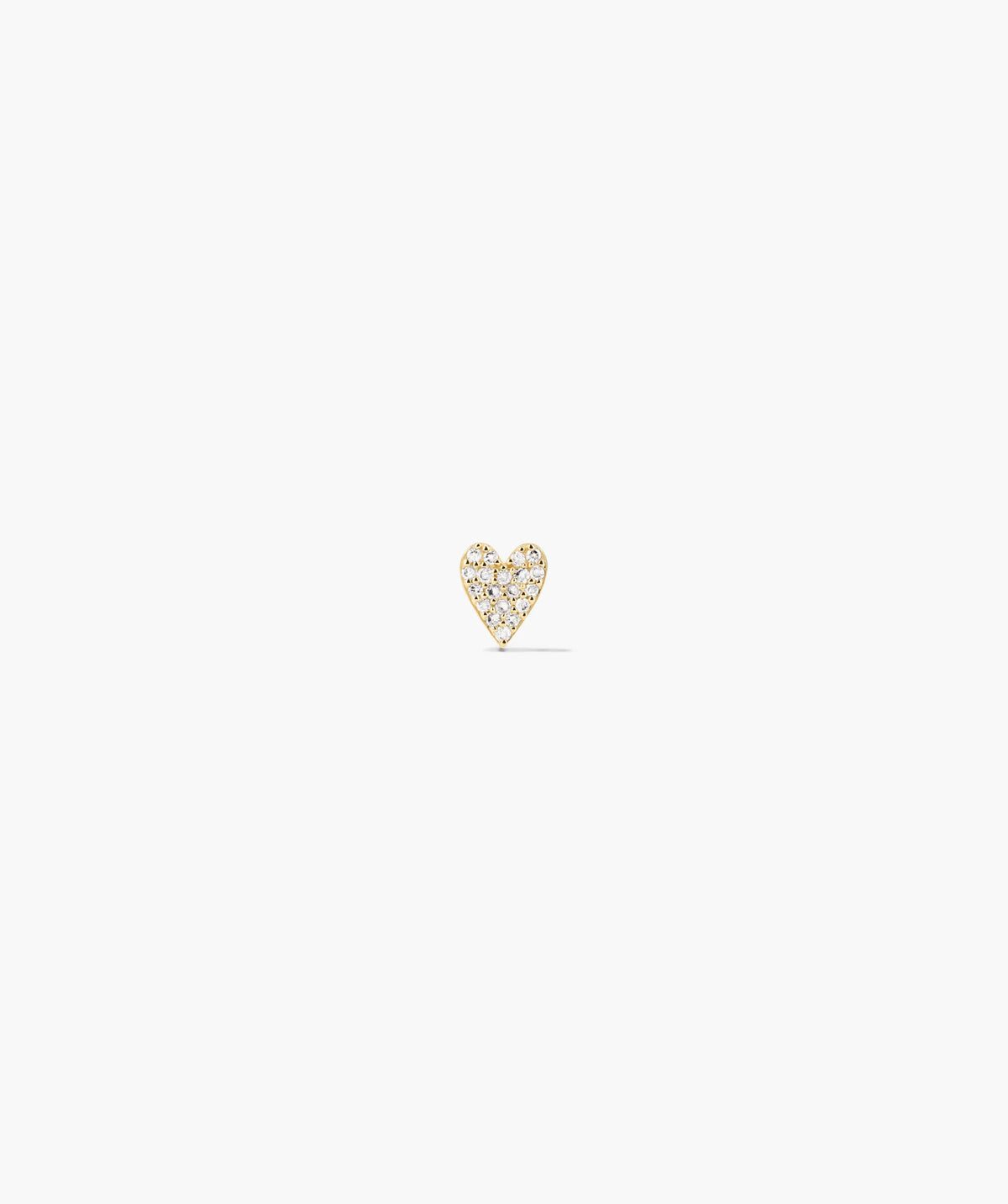 Piercing Studio - Single PavÃ© Diamond Heart Flat Back Stud-14k Yellow Gold / Natural Diamond