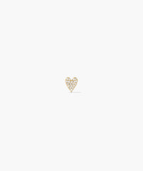 Piercing Studio - Single PavÃ© Diamond Heart Flat Back Stud-14k Yellow Gold / Natural Diamond