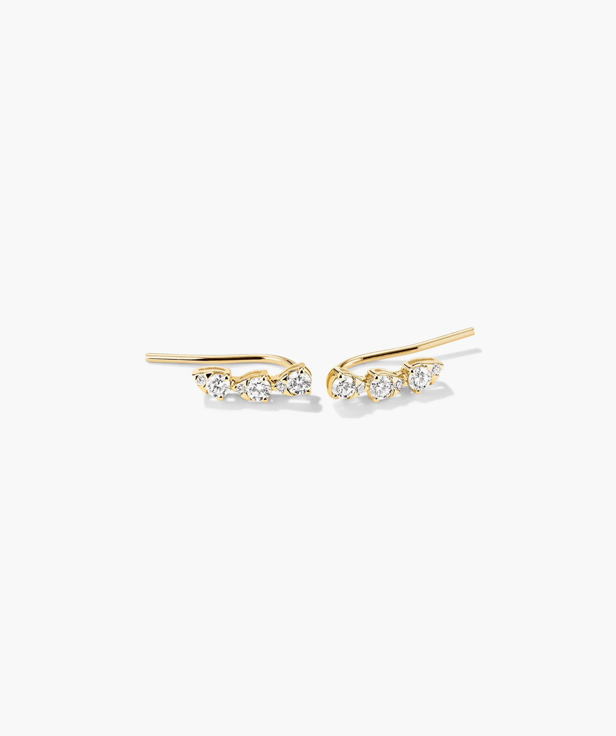 Lab Grown Diamond Pear Climber Studs-14k Yellow Gold / Lab Grown Diamond