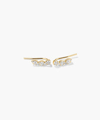 Lab Grown Diamond Pear Climber Studs-14k Yellow Gold / Lab Grown Diamond