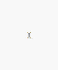 Single Mini Baguette Stud-14k Yellow Gold / Natural Diamond / Flat Back