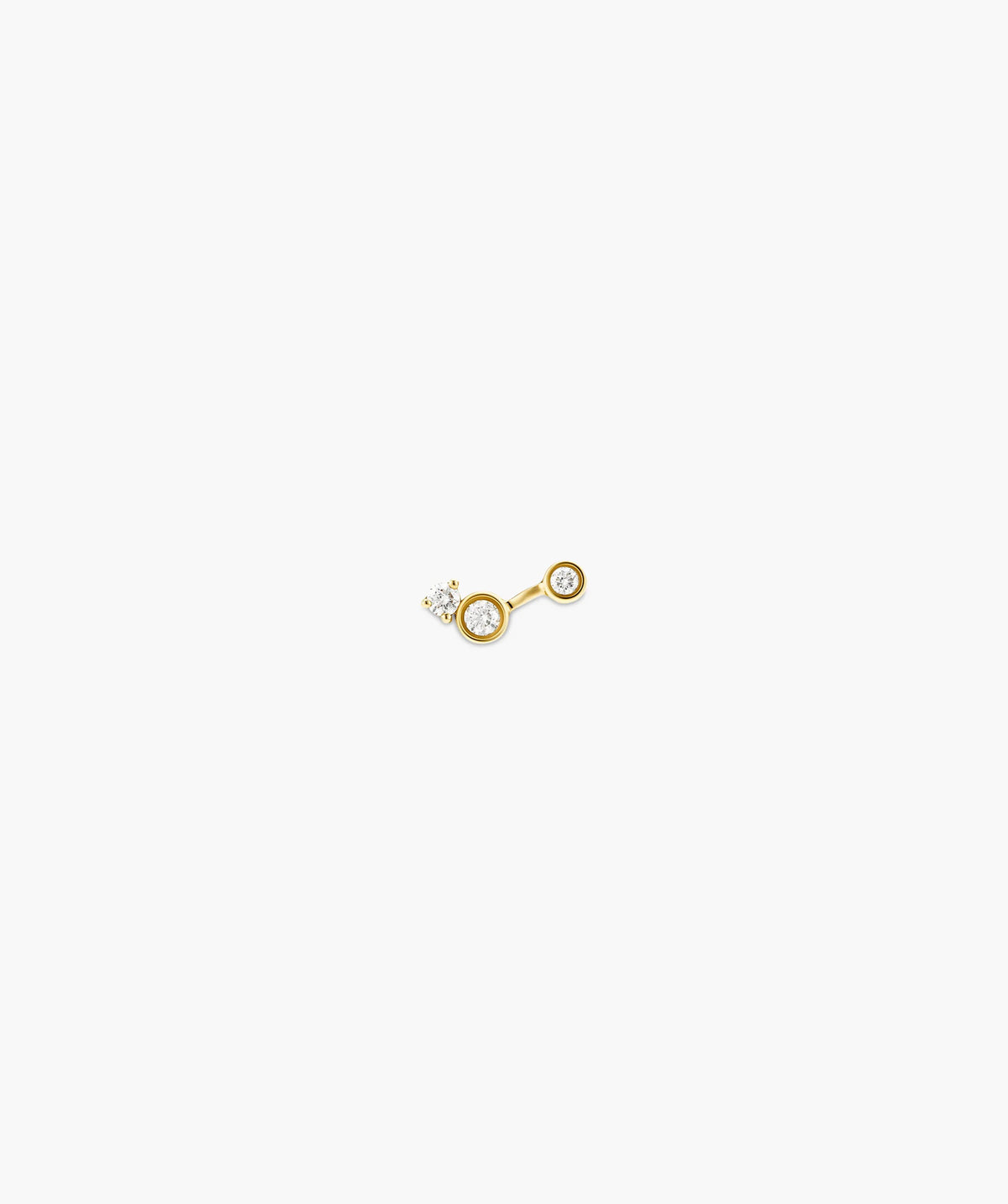 Single Celeste Lab Grown Diamond Triad Stud-14k Yellow Gold / Lab Grown Diamond