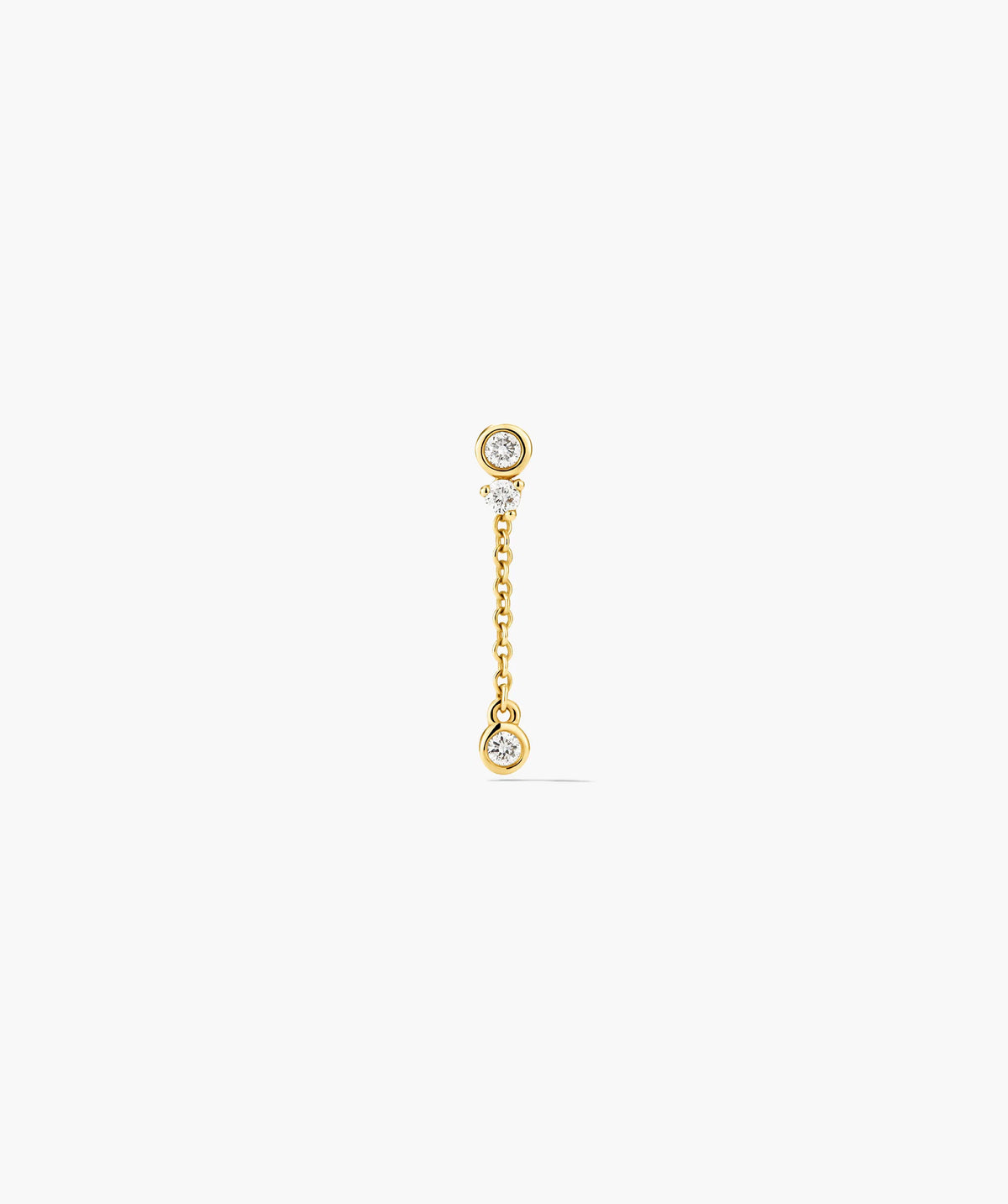 Single Celeste Lab Grown Diamond Chain Stud-14k Yellow Gold / Lab Grown Diamond