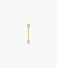 Single Celeste Lab Grown Diamond Chain Stud-14k Yellow Gold / Lab Grown Diamond