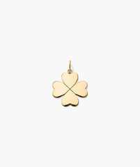 Flat Clover Charm-14k Yellow Gold