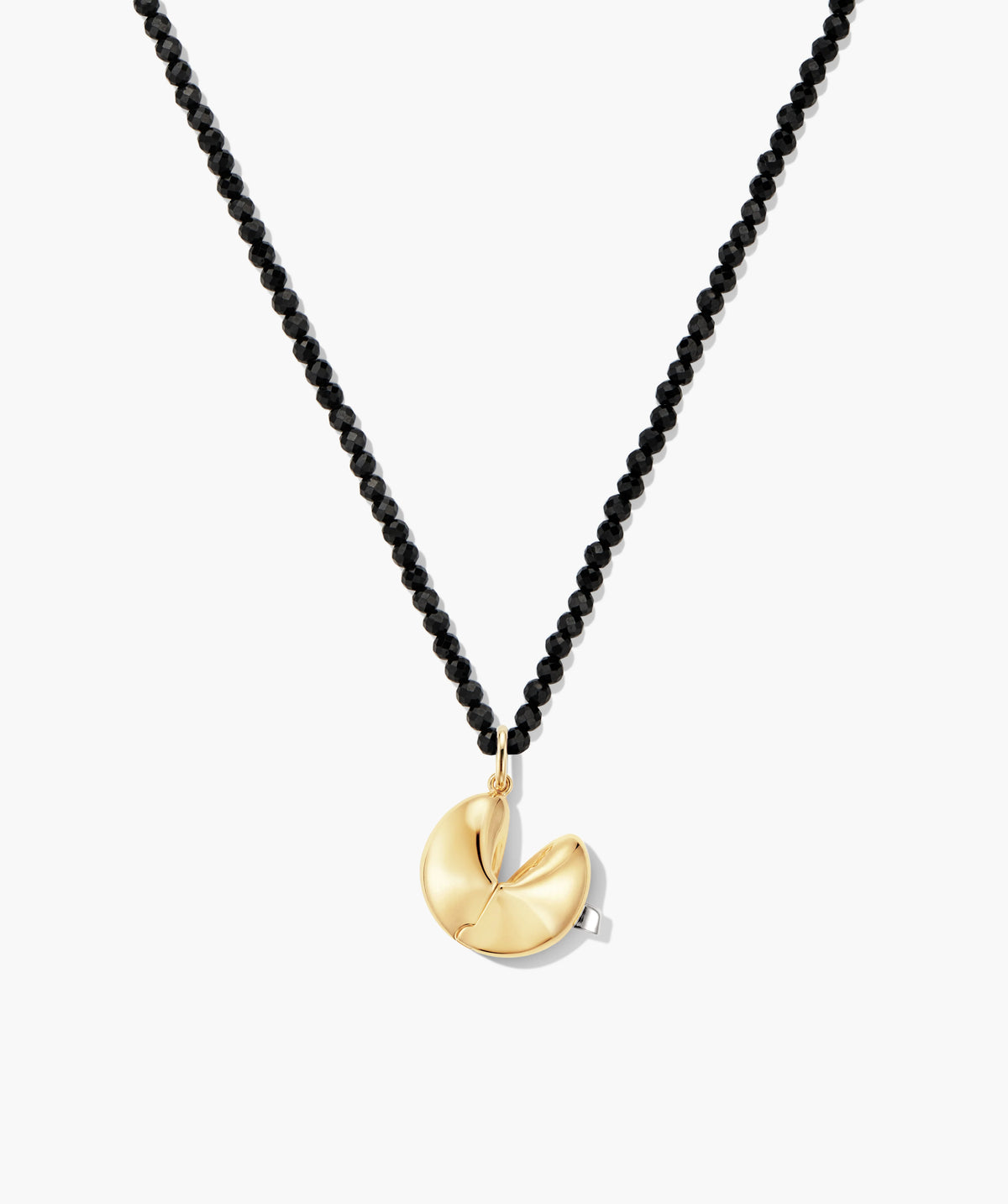 Fortune Favors Charm Necklace-Black Spinel