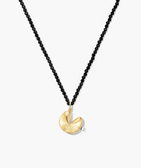 Fortune Favors Charm Necklace-Black Spinel