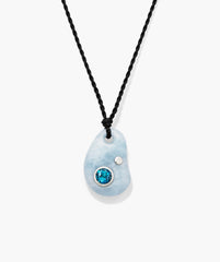 Pia Pebble Necklace-Sterling Silver / Aquamarine, London Blue Topaz, Lab Grown Diamond / 33"