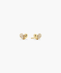 Better Half Heart Studs-14k Yellow Gold / Lab Grown Diamond