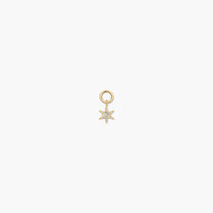 Single PavÃ© Diamond Star Hoop Charm-14k Yellow Gold / Natural Diamond