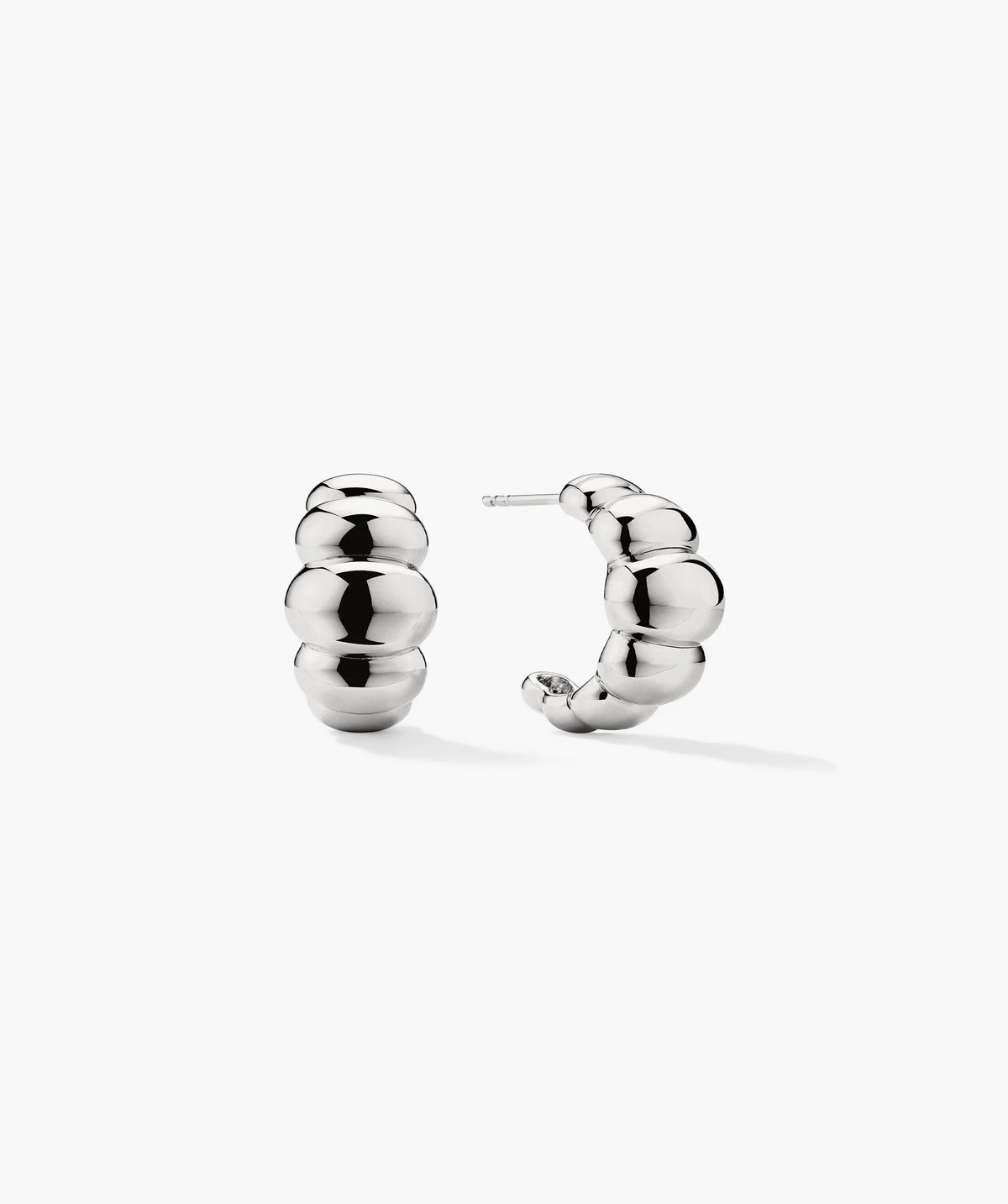Puffy Charlotte Hoops-Sterling Silver