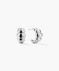 Puffy Charlotte Hoops-Sterling Silver