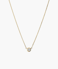 Bezel Lab Grown Diamond Necklace 0.25 ct-14k Yellow Gold / Lab Grown Diamond / 16-18 inches