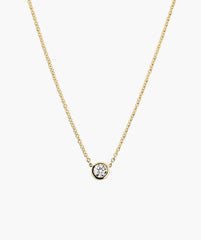 Bezel Lab Grown Diamond Necklace 0.5 ct-14k Yellow Gold / Lab Grown Diamond / 16-18 inches