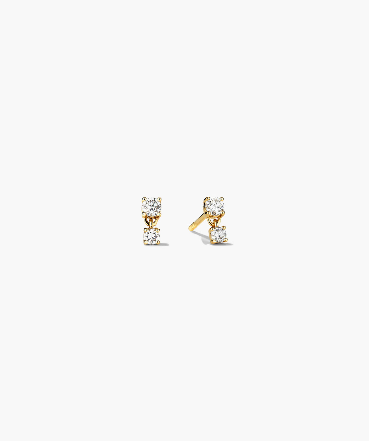 Droplet Lab Grown Diamond Studs-14k Yellow Gold / Lab Grown Diamond