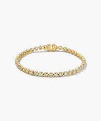 Zadie Bezel Lab Grown Sapphire Tennis Bracelet-18k Gold Vermeil / Lab Grown White Sapphire / 6.5 inches
