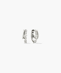 Ella Double Hoop-18k Gold Vermeil / Lab Grown White Sapphire