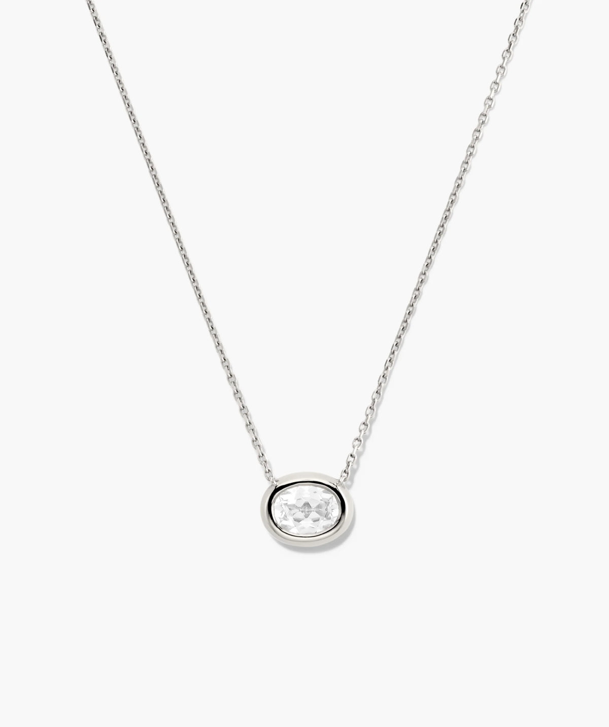 Lucia Necklace-Sterling Silver / Lab Grown White Sapphire / 15-17"