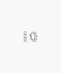 Lab Grown Sapphire Huggies-Sterling Silver / Lab Grown White Sapphire
