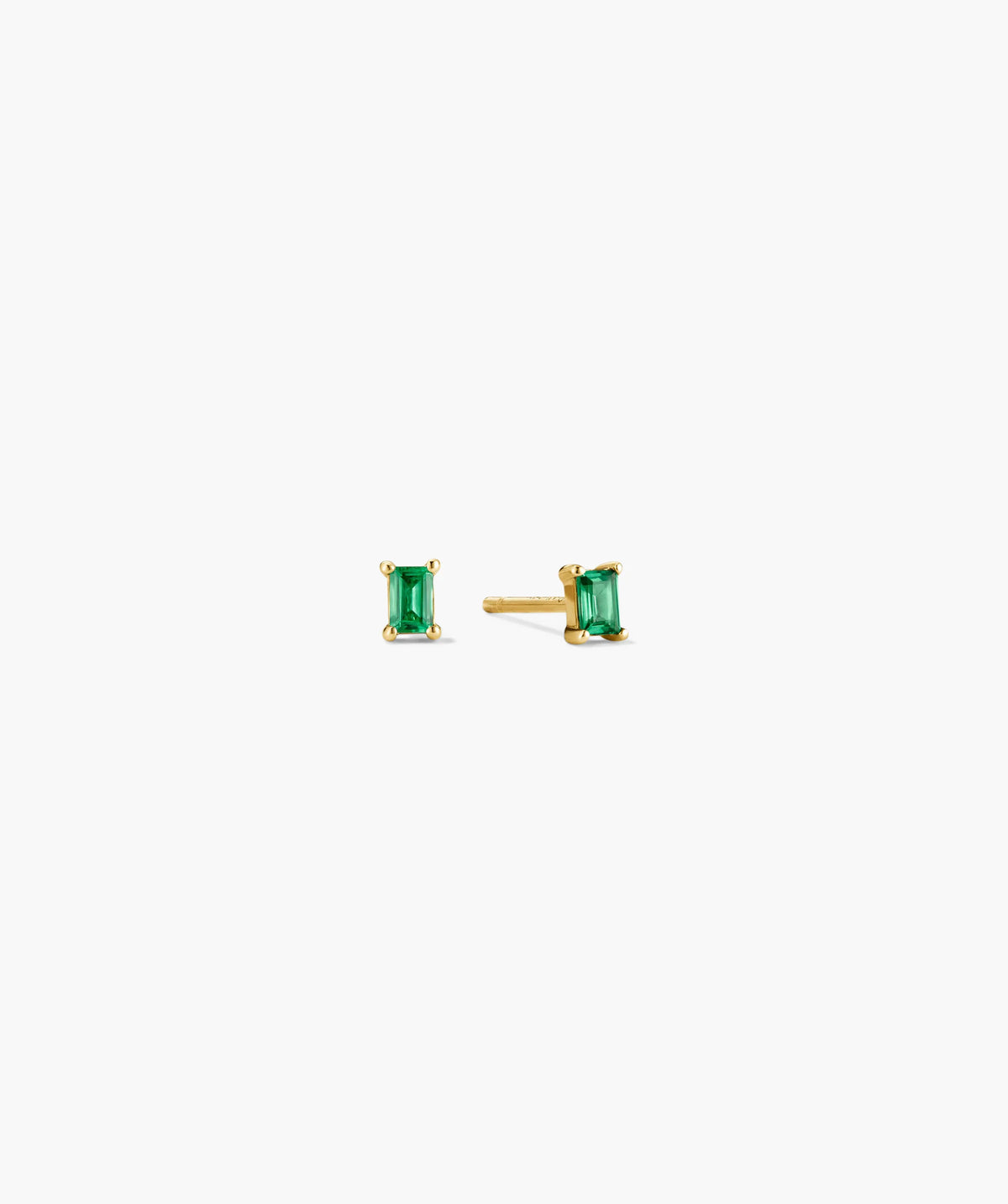 Baguette Studs-14k Yellow Gold / Lab Grown Emerald