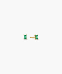 Baguette Studs-14k Yellow Gold / Lab Grown Emerald