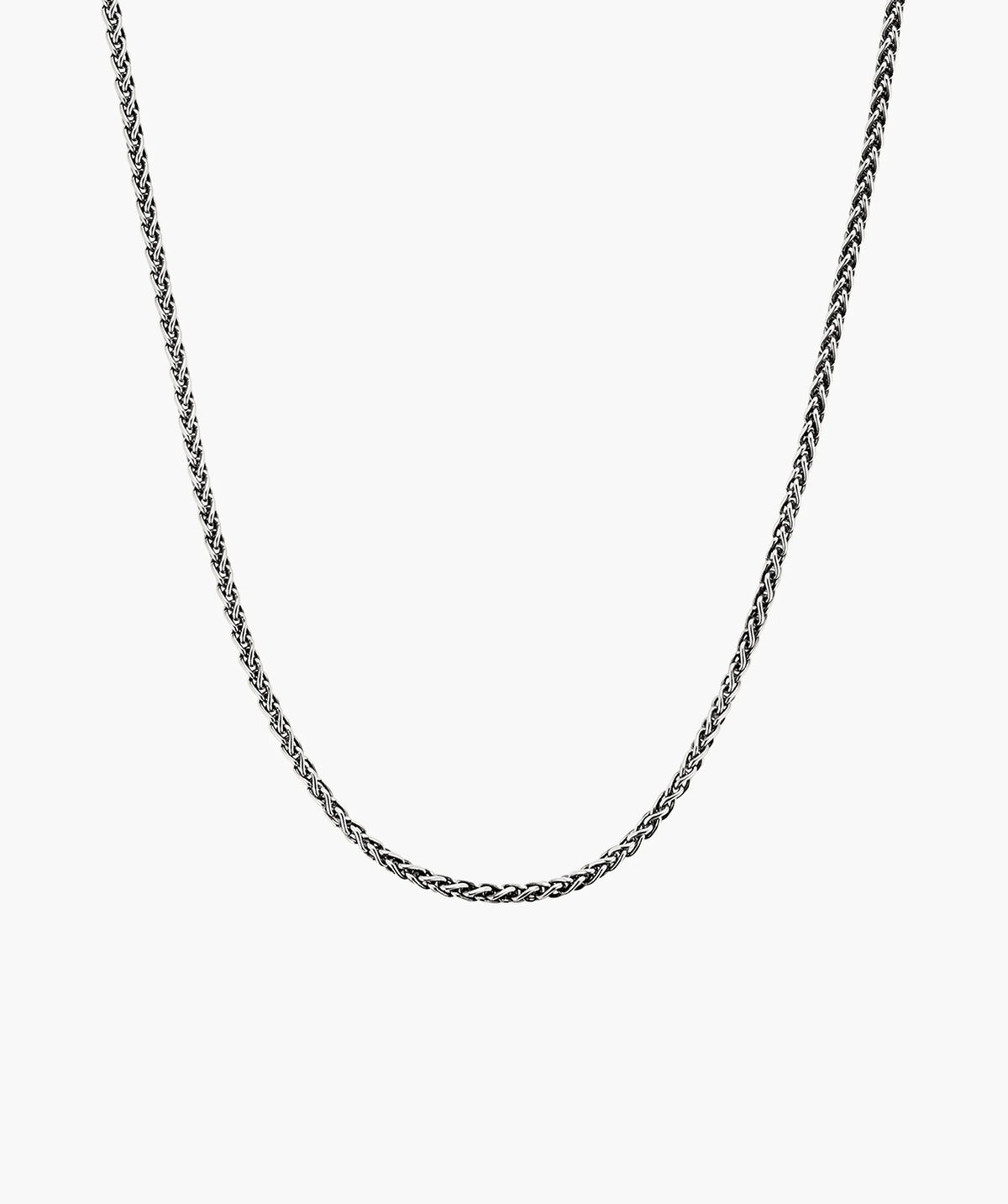 2.4mm Wheat Chain Necklace-Oxidized Sterling Silver / 20 inches