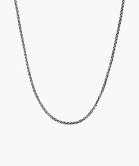 2.4mm Wheat Chain Necklace-Oxidized Sterling Silver / 20 inches