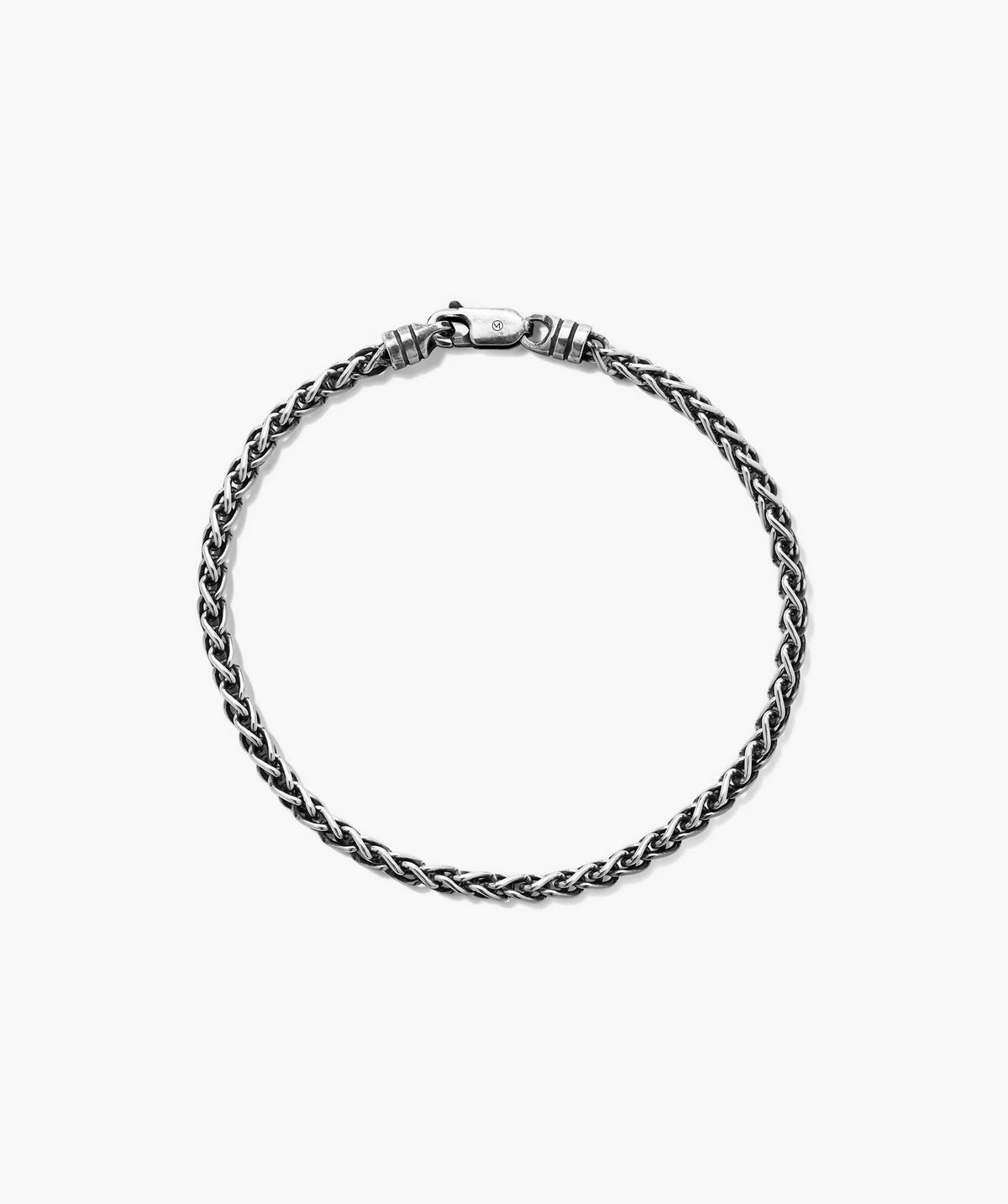 3.3mm Wheat Chain Bracelet-Oxidized Sterling Silver / 7.5 inches