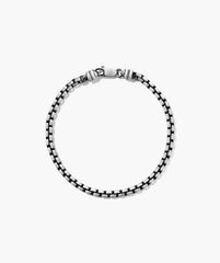 Round Box Chain Bracelet-Oxidized Sterling Silver / 8 inches