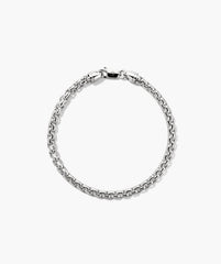 4mm Round Box Chain Bracelet-Sterling Silver / 7 inches