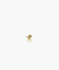 Single Star Crossed Mini Stud-10k Yellow Gold / Natural Diamond