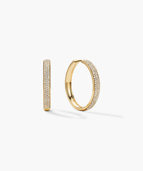 Bold PavÃ© Diamond Large Hoops-14k Yellow Gold / Natural Diamond