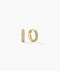 Bold PavÃ© Diamond Small Hoops-14k Yellow Gold / Natural Diamond