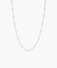 Lab Grown Sapphire Orbit Necklace-18k Gold Vermeil / Lab Grown White Sapphire