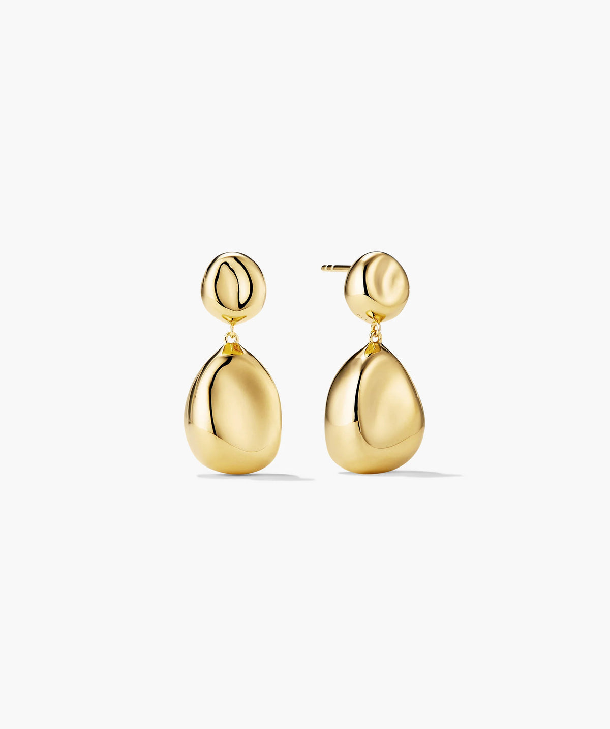 Organic DÃ´me Pebble Earrings-18k Gold Vermeil