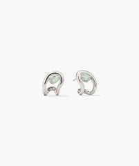 Organic DÃ´me Curve Gemstone Huggies-18k Gold Vermeil / Lab Grown White Sapphire