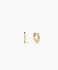 PavÃ© Lab Grown Sapphire Huggie Hoops-18k Gold Vermeil / Lab Grown Sapphire