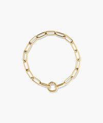 Paperclip Chain Charm Bracelet-14k Yellow Gold / 7.5 inches